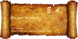 Bajer Albert névjegykártya